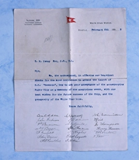 Letter to Thomas Henry Ismay Letter to Thomas Henry Ismay