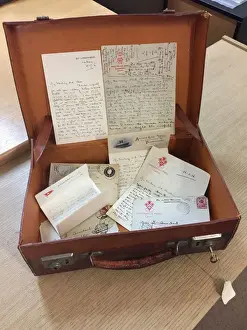 Letters from Albert Auerbach, arranged in a leather case