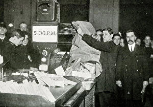 Sorting Collection: Letters arrive for sorting at the London General Post Office