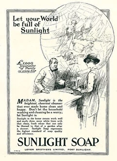 Shopkeeper Collection: Lever Brothers Sunlight Soap Advertisement