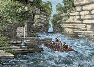 Raft Gallery: Lewis and Clark Expedition (1803-1806). Pass the first strea