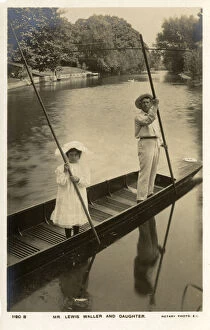 Lewis Waller English actor-manager punting with his daughter