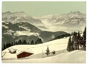 Switzerland Gallery: Leysin, view of the Rhone Valley in winter, Nand, Canton of