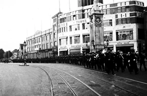 LFB band of marching firemen, Lewisham, SE London