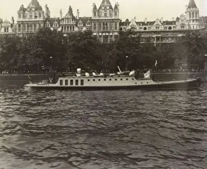 LFB fireboat Delta II on the River Thames, London