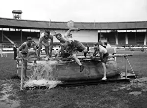 Obstacle Prints: LFB firefighters in water dip, obstacle race