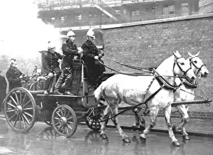 Displays Prints: LFB horse-drawn steamer at modern review