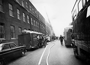 Staff Collection: LFB and London Salvage Corps at a serious fire