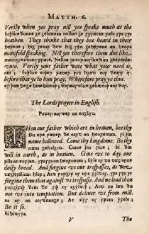 Interpretation Prints: lfrics translation of the Lords Prayer, from a 17th centu