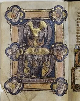 Liber Horarum (14th c.). Sheet 2v. Ascension