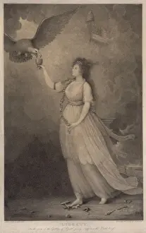 Liberty. In the form of the goddess of youth, giving support