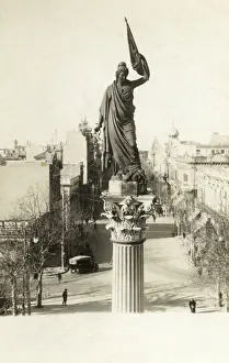Uruguayan Prints: Liberty Statue - Plaza Cagancha, Montevideo, Uruguay