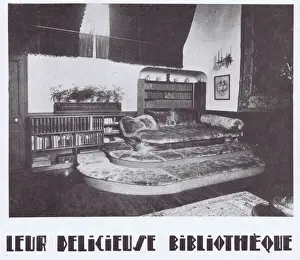 The library in Jenny Dollys house in Paris, 1927 Date: 1927