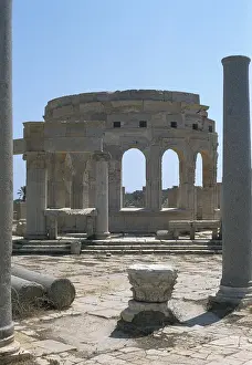 Urbanism Prints: Libya. Leptis Magna. Roman City. View of Macellum. 1st C. BC