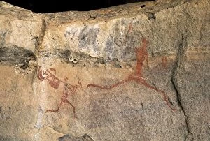 Acacus Gallery: LIBYA. Tadrart Acacus. Hunting scene (12.000-8000