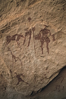Lybia Collection: LIBYA. Tadrart Acacus. Representation of a hunting