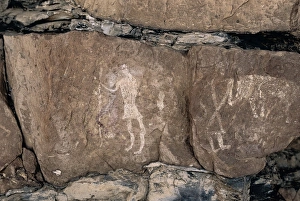 Acacus Gallery: LIBYA. Tadrart Acacus. Representation of shepherds