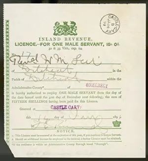 Cary Prints: Licence for Servant