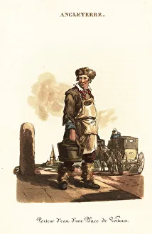 Librairie De Gide Fils Prints: Licensed waterman at a coach stand, London, 1800s