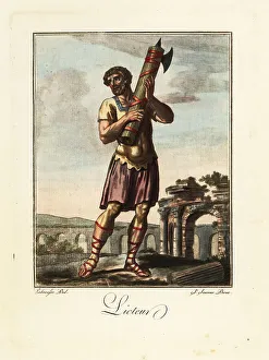 Lictor with fasces, ancient Rome