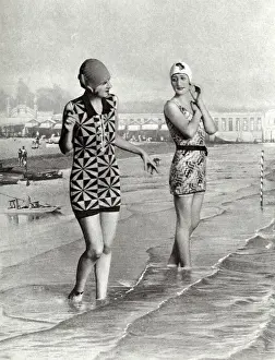 Lido fashions for sunning and swimming