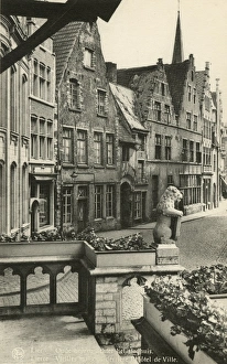 Images Dated 31st March 2016: Lier (Lierre), Belgium - Old Houses behind the Town Hall