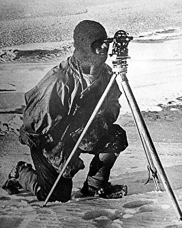 Lieut Prints: Lieut. Evans with his theodolite