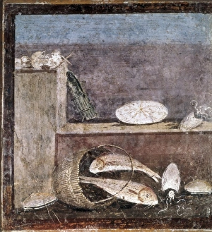 Still Life with Fishes. 1st c. Roman art. Early