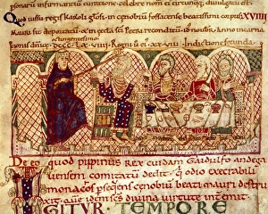 Life of Saint Mauro. 12th c. Saint Mauro hits Life of Saint Mauro. 12th c. Saint Mauro hits