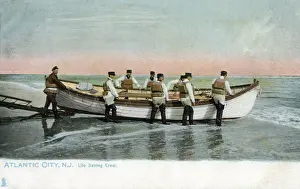 Lifeboat Crew and boat - Atlantic City, New Jersey, USA Date: 1908