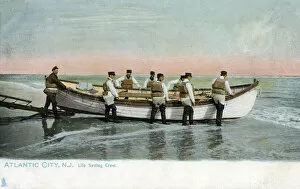 Images Dated 23rd June 2020: Lifeboat Crew and boat - Atlantic City, New Jersey, USA Date: 1908