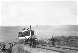 Lifeboat and crewmen at Appledore, Devon