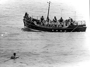 Rescuing Prints: Lifeboat practice drill, Eastbourne, Sussex