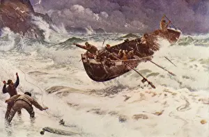 Lifeboats Prints: A lifeboat on its way back to shore and safety. Date: 1886