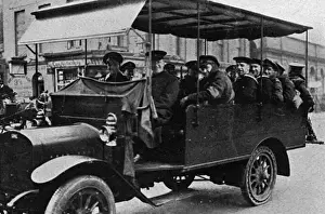 Transported Prints: Lift for troops on leave at London train station, WW1