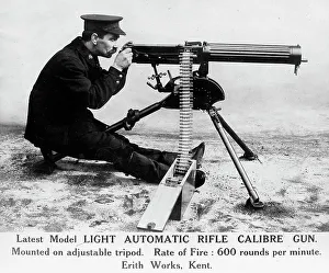 Automatic Prints: Light Automatic Rifle Calibre Gun during WW1