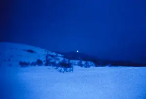 Light above a hill at Hessdalen, Norway
