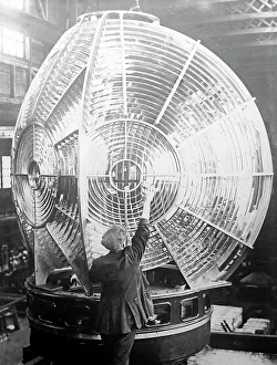 Lens Prints: Lighthouse keeper cleaning the lens, Victorian period