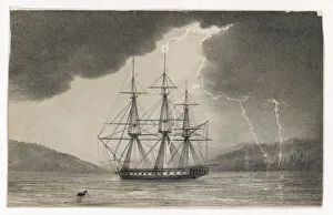 Ships and Boats Gallery: Lightning and Ship 1