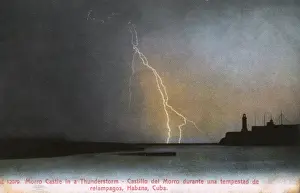 Lightning Prints: Lightning during a thunderstorm - Morro Castle, Havana, Cuba