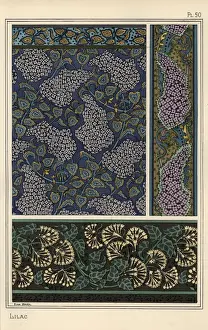 Lilac in art nouveau patterns