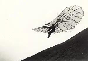 Lilienthal gliding from an artificial hill