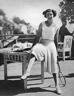 Skirts Prints: Lily d Alvarez wearing her Schiaparelli tennis culottes