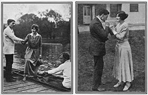 Lily Gallery: Lily Elsie with blinded soldiers at St. Dunstan s
