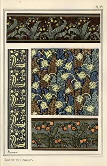 Lily Gallery: Lily of the valley in art nouveau patterns