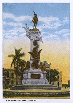 Peruvian Prints: Lima, Peru - Estatua de Bolognesi