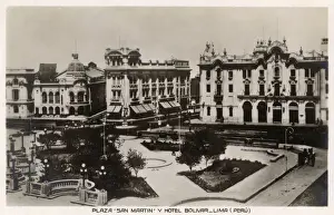 Lima - Peru - Plaza San Martin with the Hotel Bolivar