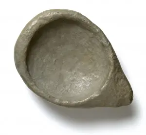 Paleolithic Prints: Limestone lamp, Magdalenian, from France