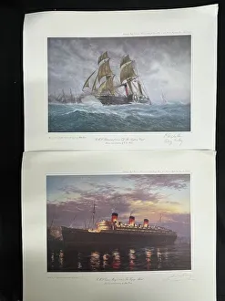 Captains Prints: Two limited edition prints of Cunard liners