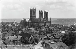 Skyline Prints: Lincoln Cathedral and Surrounding Town